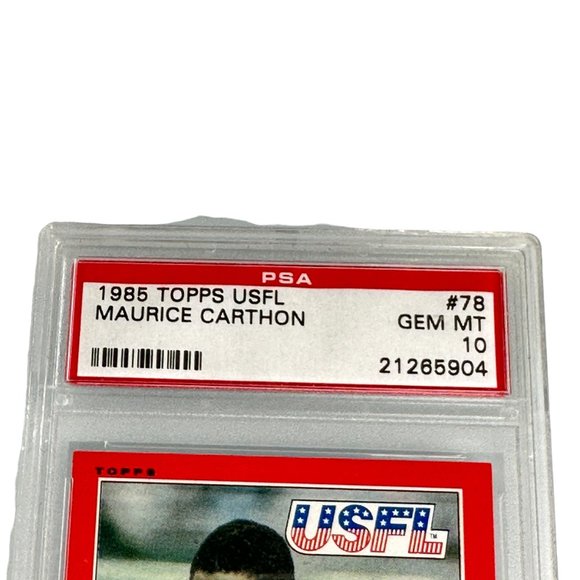 1985 Topps USFL #78 Maurice Carthon PSA 10 GEM MINT - Picture 8 of 9